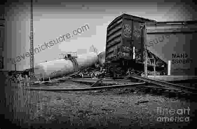 A Black And White Photograph Of A Derailed Train, With Twisted Metal And Broken Windows. Postpartum: The Miraculous Train Wreck: A Mom S Guide To All The Uncivil Details And How To Recover