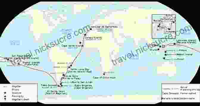 A Map Showing The Route Taken By Magellan's Expedition During Its Circumnavigation Of The Globe. Over The Edge Of The World: Magellan S Terrifying Circumnavigation Of The Globe