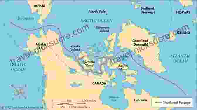 Map Depicting The Route Of The North West Passage, With The Starting Point In The Atlantic Ocean And The Endpoint In The Pacific Ocean. The North West Passage Shayna Oliveira