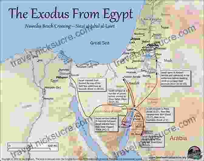 Map Of The Israelites' Journey From Egypt To Canaan, As Described In The Five Books Of Moses Walking The Bible: A Journey By Land Through The Five Of Moses